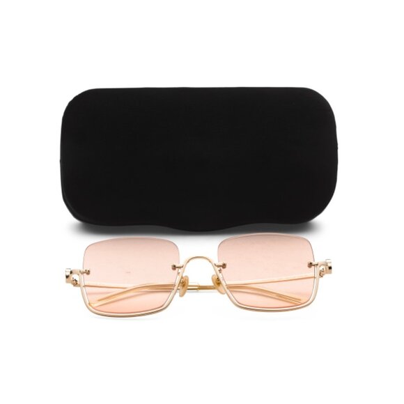 GUCCI Gold/Pink 54mm Square Sunglasses - Picture 1 of 2